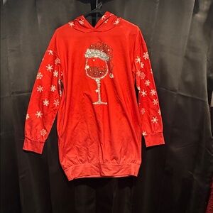 SHEIN Red Holiday Sweater with Santa Hat Design